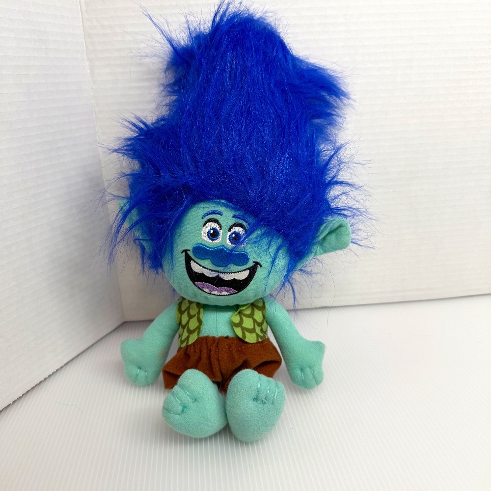 DreamWorks Trolls Branch Plush Kids 9in Blue Excellent Character Toy